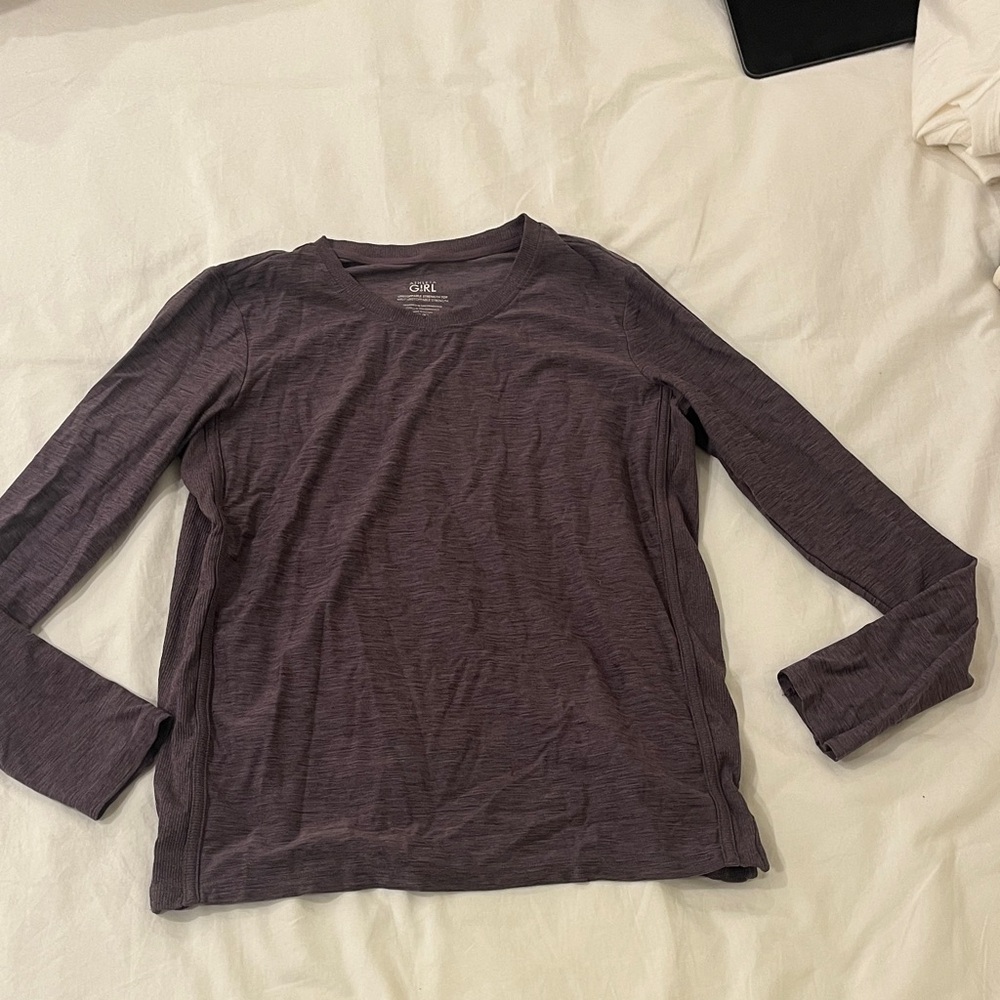 Athleta Girl Heathered Purple Top